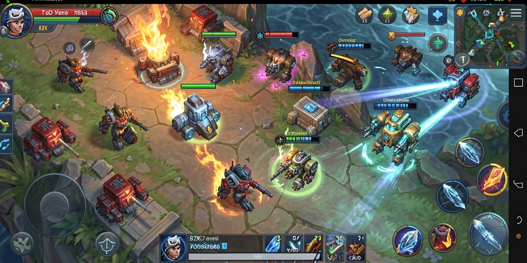 Screenshot gameplay yang menampilkan aksi strategis seru di 8ZK.
