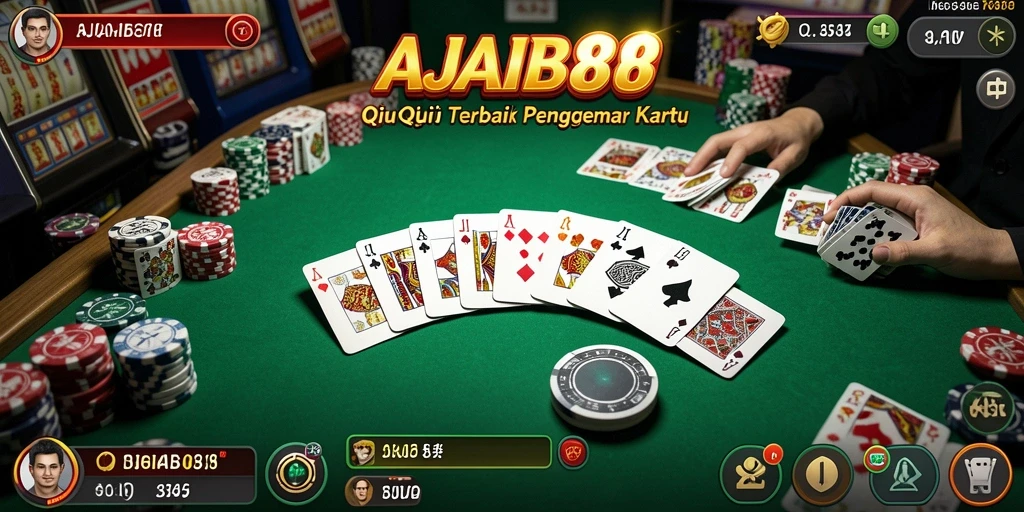 Screenshot gameplay menarik dari AJAIB88 yang menunjukkan suasana permainan QiuQiu.