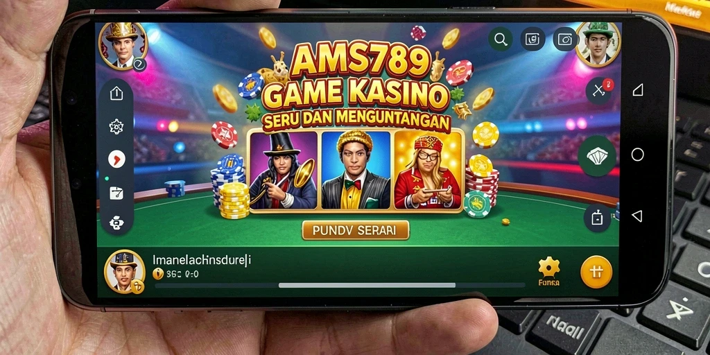 Tampilan seru dari gameplay Kasino di AMS789.