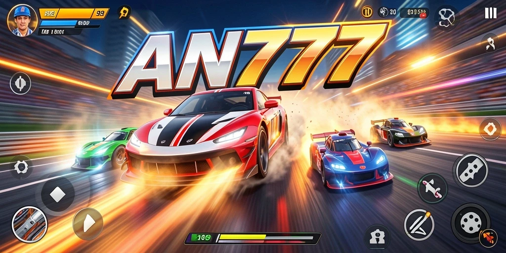 Tampilan gameplay balapan yang mendebarkan di AN777.