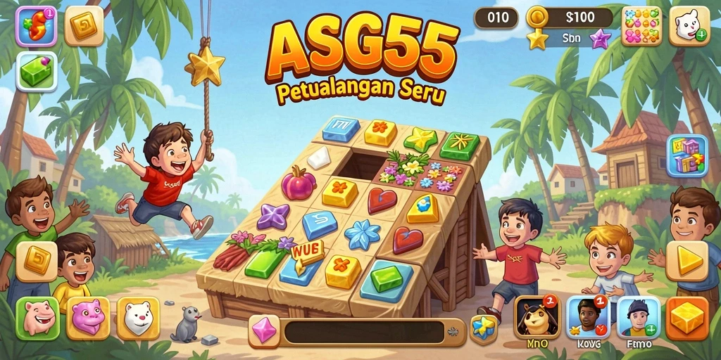 Screenshot utama ASG55 menampilkan gameplay Match-3 yang menarik.