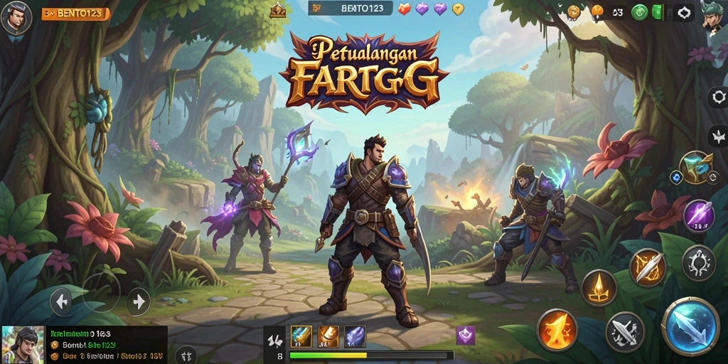 Tampilan gameplay BENTO123 dengan aksi seru di dunia fantasi.