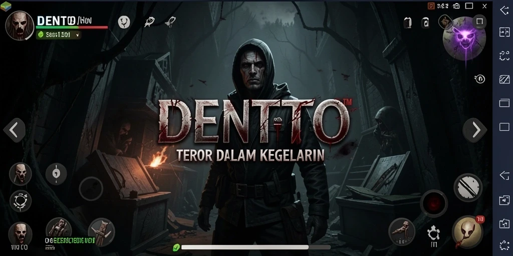 Menampilkan gameplay DENTOTO yang penuh ketegangan dan kengerian.