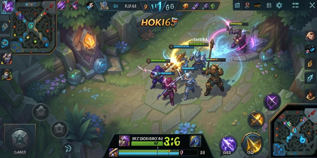 Gameplay MOBA yang intens dan kompetitif di HOKI65.