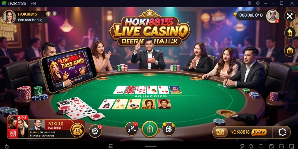 Screenshot gameplay HOKI8815 yang menampilkan pengalaman Live Casino yang mengasyikkan.