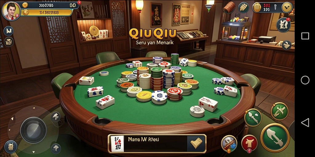 Screenshot gameplay menunjukkan aksi seru dan strategi QiuQiu.