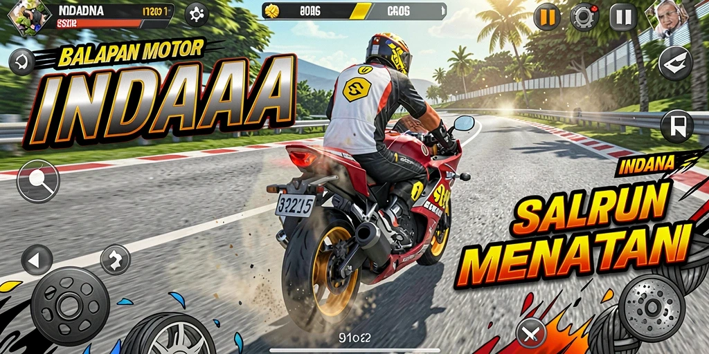 Screenshot <strong>INDAAA</strong> menampilkan balapan motor yang mendebarkan dan grafis memukau.
