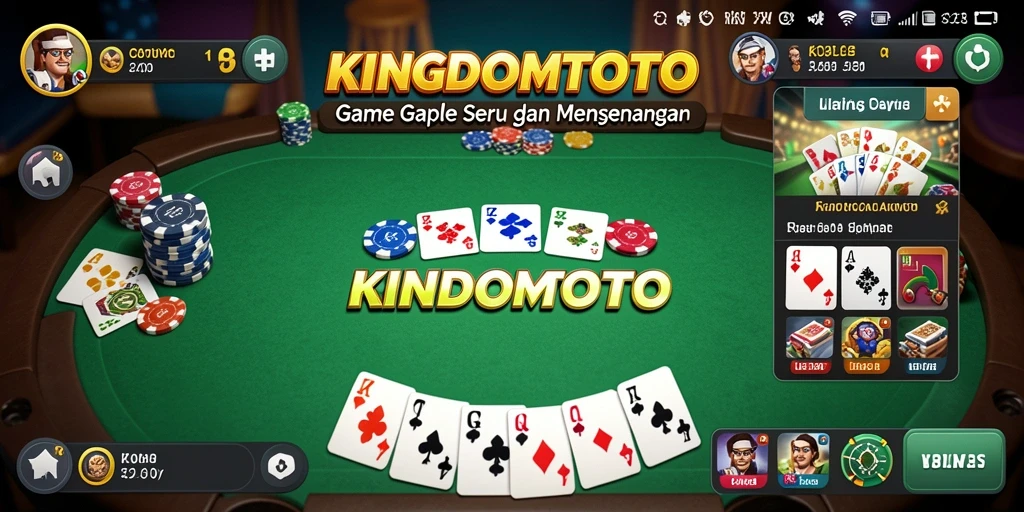 Screenshot KINGDOMTOTO menampilkan gameplay Gaple yang mendebarkan.