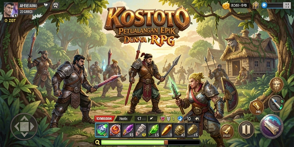 Tangkapan layar gameplay petualangan seru KOSTOTO dengan grafis indah.