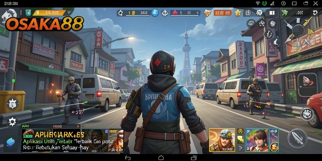 Screenshot utama OSAKA88 menunjukkan antarmuka aplikasi utility yang menarik.