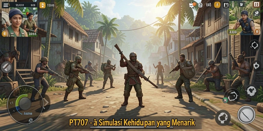 Tampilan interaksi mendalam dalam gameplay PT707.