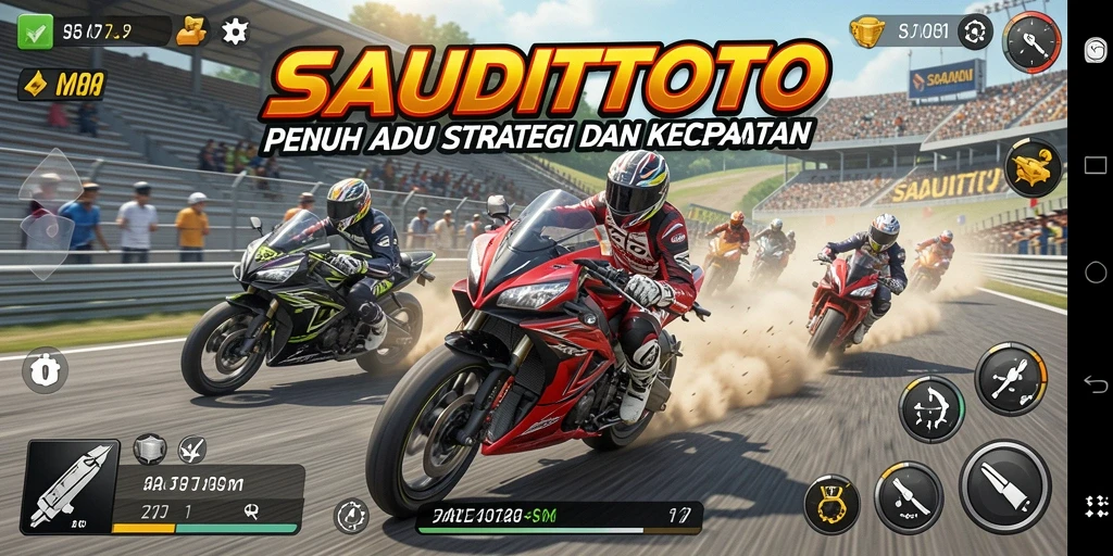 Gameplay seru SAUDITOTO dengan motor balap yang menakjubkan.