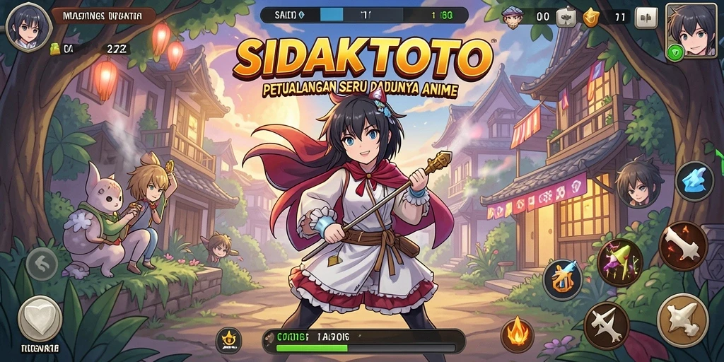 Screenshot gameplay epic dari SIDAKTOTO dengan karakter anime terbaik.