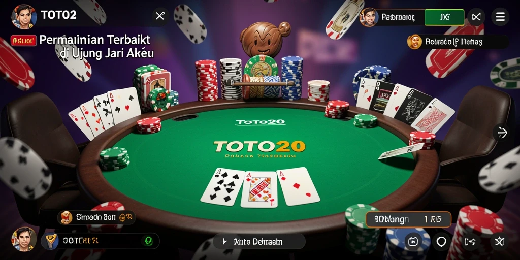 Tampilan utama TOTO20 menampilkan gameplay poker yang menarik dan seru.
