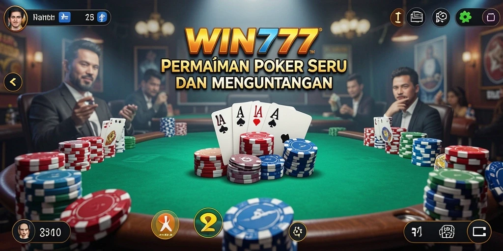 Tampilan gameplay Poker yang menegangkan di WIN777.